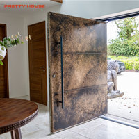 Puerta de Seguridad Comercial Moderna para Exteriores con Construcción de Acero Inoxidable a Prueba de Balas para Uso en Apartamentos