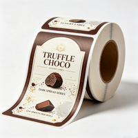 Étiquette autocollante personnalisée en feuille d'or pour chocolat truffé, imperméable, pour emballage de pots de pâte à tartiner de luxe