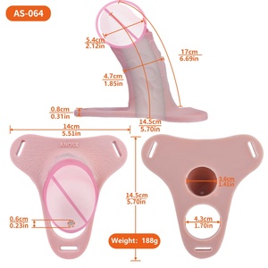 ANOSX Wearable Penis Sheath Silicone Chastity Cage FTM Penis Packers Transgender Sissy Sexy Bondage BDSM Strapon Hollow <b>Dildo</b> - Product Image 2