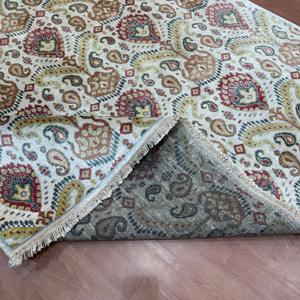 Tapis persan en soie noué à la main de luxe 8x10 pieds, fait main, traditionnel, crème beige, motif floral, tapis d'appoint oriental - Product Image 5