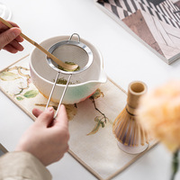 Ensemble de 8 outils pour matcha en céramique japonaise Astief avec logo personnalisable, bol à thé, fouet, support, pour usage domestique, kits de bols à matcha gravés