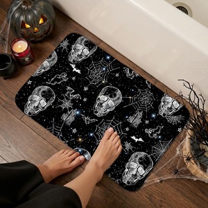 Cortina de Ducha de Poliéster con Diseño de Telaraña y Calavera Negra, Impresión Digital, Impermeable, Personalizada, Moderna, Venta al Por Mayor - Product Image 4