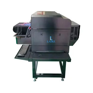 Nueva máquina de impresión de camisetas de cama plana, impresora de ropa Dtg para telas de algodón, impresora de estación única con PC
