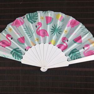 Abanicos Plegables de Plástico Arcoíris Personalizados al por Mayor, Souvenir Artesanal DIY con Bolsa y Flor para Fiestas - Product Image 3