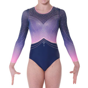 Оптовая продажа и индивидуальный пошив гимнастических купальников для девочек с сублимационной печатью для тренировок и художественной гимнастики - Product Image 1