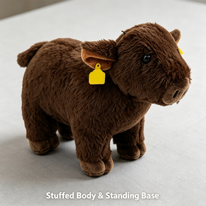Peluche <span class=keywords><strong>Mucca</strong></span> Personalizzato con Peso, 2,3 kg, Giocattolo Rilassante da Abbraccio, Marrone, Cartone Animato, per Bambini, Compagno <span class=keywords><strong>di</strong></span> Consolazione - Product Image 4