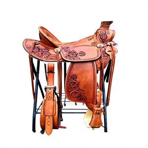 Silla de montar para caballo de la mejor calidad, color marrón, en venta, personalizable, hecha en India, cuero genuino, estilo australiano-inglés, precio económico. - Product Image 1