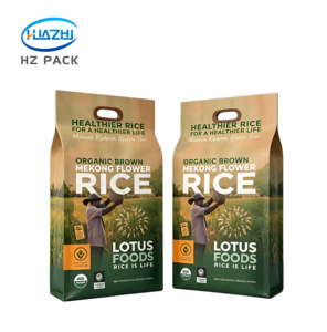 Sac d'emballage étanche 5 kg à quatre soudures latérales avec poignée en plastique pour riz, céréales et café en poudre - Product Image 4
