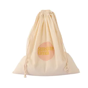 Custom Linen Cotton Drawstring Dust Pouch for Jewelry clothing and accessory storage packaging