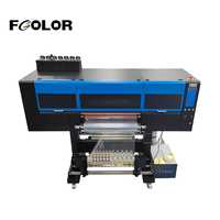 Impresora UV DTF FCOLOR, Máquina de Impresión de Etiquetas de Cristal UV, 3 Cabezales de Impresión, Tinta Blanca CMYK, Sistema de Agitación Automática