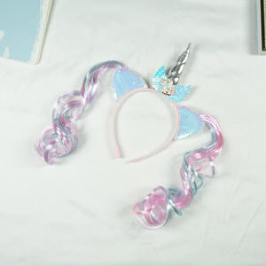 Nouveau pour <span class=keywords><strong>Amazon</strong></span> <span class=keywords><strong>licorne</strong></span> enfants perruque bandeau mignon dessin animé mon petit pour poney pince à cheveux accessoires de cheveux pour enfants - Product Image 4