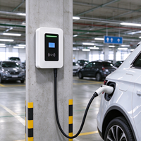 Chargeur EV de niveau 2 7 kW, borne de recharge murale domestique avec carte RFID, prise Type 2, écran LED, étanche IP65, pour garage résidentiel