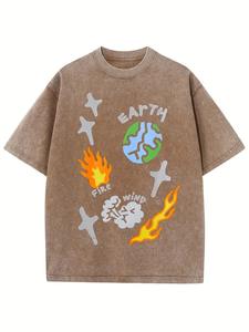 Camiseta de algodón de gran tamaño Unisex de inspiración vintage 2025, gráfico de sublimación, ropa de calle de verano, características comprimidas - Product Image 2