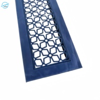 Grille d'aération décorative en acier peint en poudre 1500 mm * 200 mm, grille d'air à motifs pour système HVAC