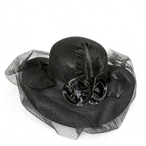 Chapeau Fedora Rétro Élégant avec Voile en Résille pour le Kentucky Derby, Tenues Habillées et Décontractées Toutes Saisons - Product Image 2