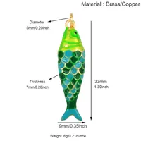 Pendentifs Breloques Animaux Marins Homard Coquillage Poisson Os de Tortue Petit Poisson, en Cuivre Pur Émaillé, Fournitures de Bijoux pour Colliers et Bracelets R87