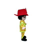 Costumes de mascotte humaine de pompier personnalisés pour adultes 2022 avec design de chapeau rouge en matériau EVA pour les fêtes d'Halloween