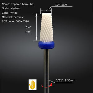 Broca de taladro de uñas de cerámica, barril cónico con cabezal de 5mm de diámetro, Popular e <span class=keywords><strong>Lima</strong></span> - Product Image 3