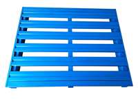 Palette de stockage en acier robuste, résistante à l'humidité, compatible avec les chariots élévateurs, palette d'entrepôt pliable