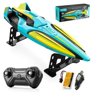 4DRC S1 Remote Control Speed Boat Capsize Reset Low Battery Alarm 4 Channels 2.4GHz Racing RC Boat Toys Ship for Pools and Lakes