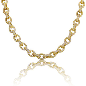 Popular European American <b>Cross</b>-border New Cuban <b>Chain</b> Street Hip-hop Personalized Trendy Men's Necklace Electroplated - Product Image 5