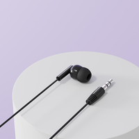 Earphone Mono Sekali Pakai Berkabel Satu Telinga 3.5Mm Sampel Gratis Earphone Maskapai Bass