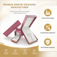 Boîte cadeau en cuir brossé rouge avec doublure en velours blanc, étui personnalisé pour collier, bague et boucles d'oreilles pour présentation