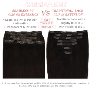 Extensiones de Cabello con Clip Super Dobles, 100% Cabello Humano Remy, Puntas Gruesas, Invisibles, con Clip de PU Sin Costuras - Product Image 4