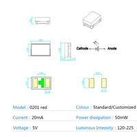 XINGLIGHT 0201 белый мини-размер SMD 0201 белый SMD Светодиодная лампа шарик Sanan чип