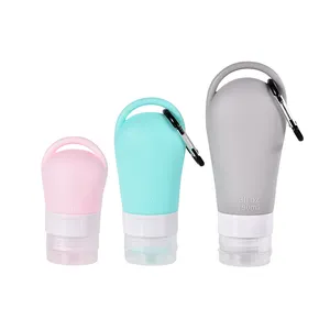 Petite bouteille de shampoing Portable rechargeable de voyage avec crochet pour Lotion, bouteilles en Tube de Silicone avec capuchon rabattable, vente en gros