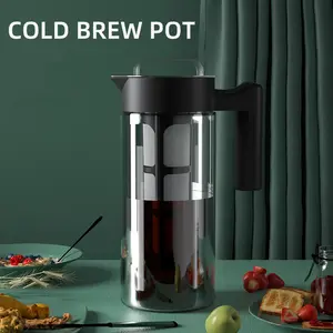 WGZ-CP002 1300ML בורוסיליקט קרח קר לחלוט קפה יצרנית זכוכית תה מיץ חלב סיר כד עם נשלף Infuser קפה סט