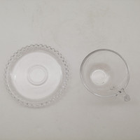 Perles de style simple design teinté couleurs unies tasse à thé en verre contact sans danger pour les aliments 7oz verre à café turc tasse à boire ensemble de soucoupe