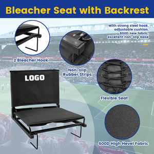 مقعد استاد قابل للطي ومريح ومحمول، مصنوع من قماش البوليستر أكسفورد مع إطار من الأنابيب الفولاذية للفعاليات الرياضية - Product Image 2