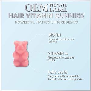 Gomitas de vitaminas para el cabello con biotina, el mejor suplemento para el crecimiento del cabello, gomitas de colágeno, gominolas de biotina de etiqueta privada - Product Image 3