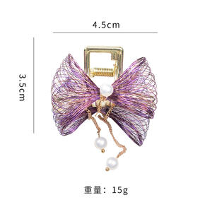 Nouveau design fantaisie assessoris glands perles maille métallique arc coréen pinces à griffes <span class=keywords><strong>pince</strong></span> à cheveux <span class=keywords><strong>crabe</strong></span> avec un grand <span class=keywords><strong>prix</strong></span> - Product Image 2