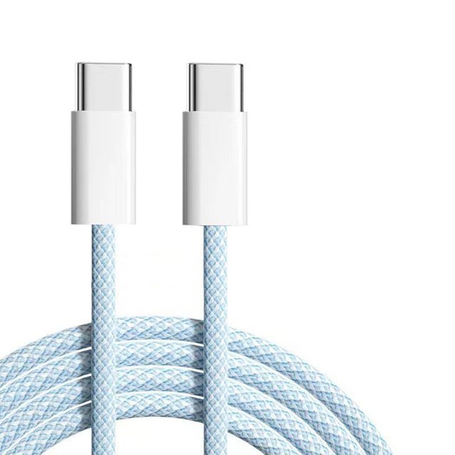 New Nylon Braided 60w Pd Type C to Type C Cable Usb 2.0 Fast Charging Usb C Data Cable for Electronic Product