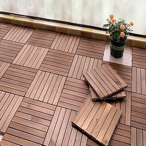Piastrelle Composite WPC Impermeabili a Incastro Stile Moderno per Pavimentazione Esterna Patio Design Spazzolato in Legno Plastica - Product Image 2