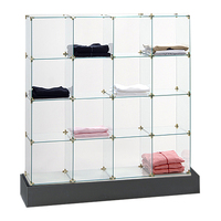 KEWAY Rahmenlose Glas-Würfel-Vitrine Drehbare Laminat-Präsentationsbasis Rotierende Glas-Turm-Vitrinen