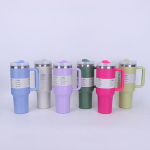 Bouteille isotherme en acier inoxydable avec poignée et couvercle, grande capacité 40 oz, tasse de voyage isolée, vente en gros à prix réduit - Product Image 4