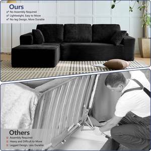 Sofá Cama Seccional Reclinable de Tres Plazas en Forma de L, Convertible, Moderno, para Sala de Estar, Comprimido al Vacío - Product Image 6