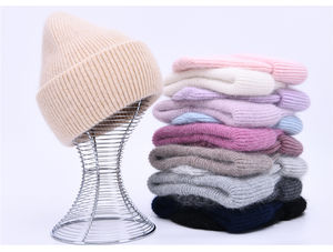 Haute qualité décontracté Angora longue fourrure de lapin cachemire laine hiver luxe <span class=keywords><strong>moelleux</strong></span> filles femmes Beanie Gorras Jacquard tricoté chapeau - Product Image 5