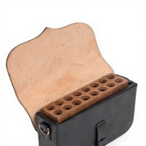 Handcrafted <b>Black</b> Leather Pouch Vintage Historical Style Storage Case for Reenactment Enthusiasts with Solid Brass Detail Hard - Product Image 6