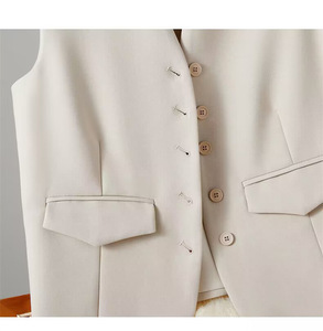 <strong>Women</strong> <strong>Loose</strong> Solid Color V Neck Suit tank <strong>Top</strong> Spring Fall Jacket Ladies Sleeveless Cardigan Outer <strong>Vest</strong> New <strong>Women's</strong> Clothing <strong>S</strong>-3XL - Product Image 5