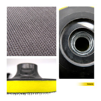 Disque de ponçage noir et jaune de 3 pouces Plaque de support à crochet et boucle pour outils abrasifs Polissage Métal Bois