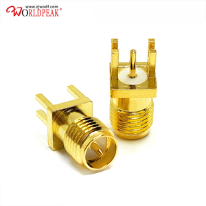 Đồng thau mạ Vàng RP <span class=keywords><strong>SMA</strong></span> nữ Jack kết nối để PCB cạnh gắn kết nữ receptacle <span class=keywords><strong>180</strong></span> độ mạ vàng - Product Image 5
