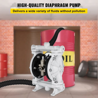 Pompe à double diaphragme à air comprimé de haute qualité, corps en polypropylène de 1/2 pouce, diaphragme en PTFE pour les fluides chimiques et huileux