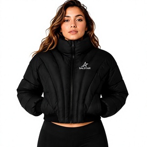 Chaqueta acolchada negra para mujer |   Chaqueta Bomber Acolchada de Invierno |   Chaqueta Corta Ligera y Cálida para Exteriores - Product Image 1