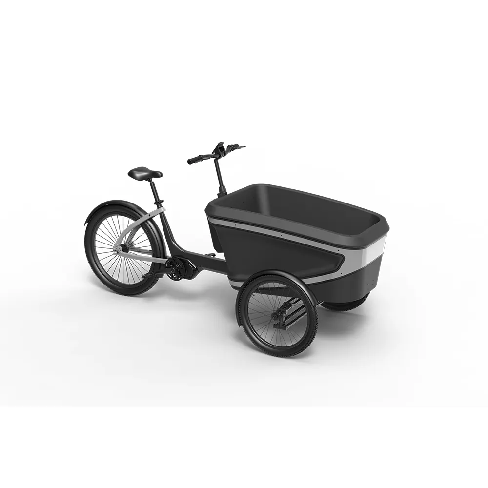 Kuake Eu Magazijn 24 ''E Trike Differentieel Tektro Schijfrem Opvouwbare Elektrische Driewieler Voor Volwassenen Elektrische Cargo Bike 3 wiel