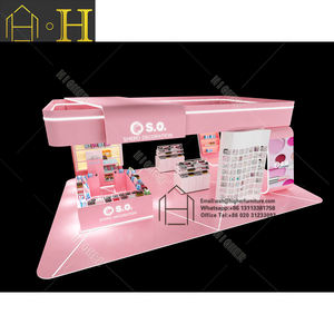 Centro comercial <span class=keywords><strong>de</strong></span> madera Rosa encantadora chica joven maquillaje cosméticos quiosco exhibición cosmética muebles - Product Image 4