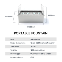 Fontaine musicale portable en acier inoxydable pour usage extérieur en hôtel, lumières LED à changement de couleur, fontaine dansante, contrôle des lumières, respectueuse de l'environnement